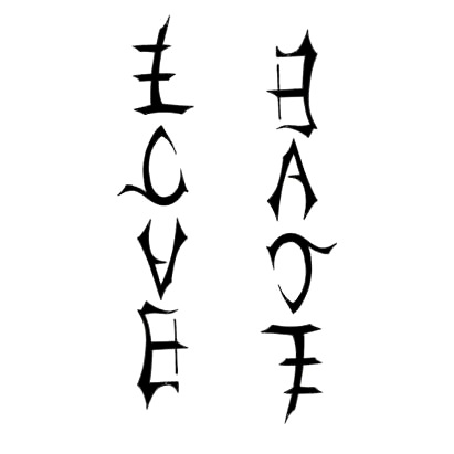 Love Hate Tattoo Design on Ambigram Tattoos  Tattoo Designs Gallery   Unique Pictures And Ideas