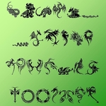 Tribal Dragons Tattoo Designs