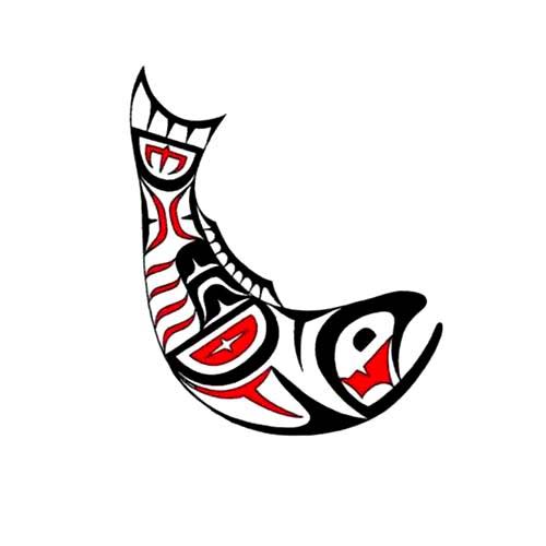 Tribal Salmon Tattoo Designs