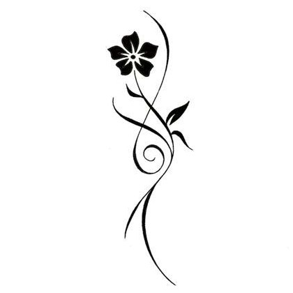 Delicate Tribal Flower Tattoo Design 