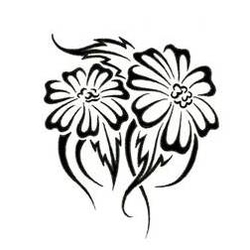 Two Tribal Flowers Tattoo Design - TattooWoo.com