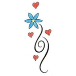 Simple Flower With Hearts Tattoo Design - TattooWoo.com