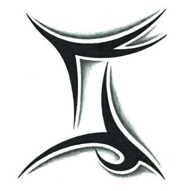 Tribal Gemini Symbol With Shading 3jpg Tattoo - TattoosKid