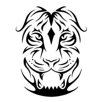 Tribal Tiger Head Tattoo Design 