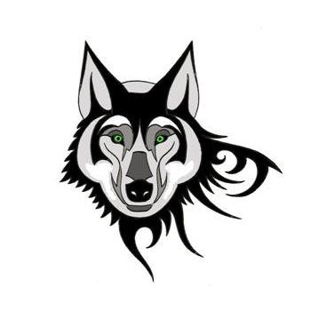 Stencil Tattoo Flame 007 Wolf