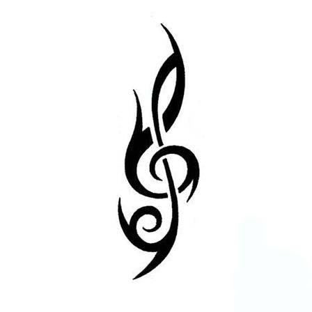 cool treble clef tattoo